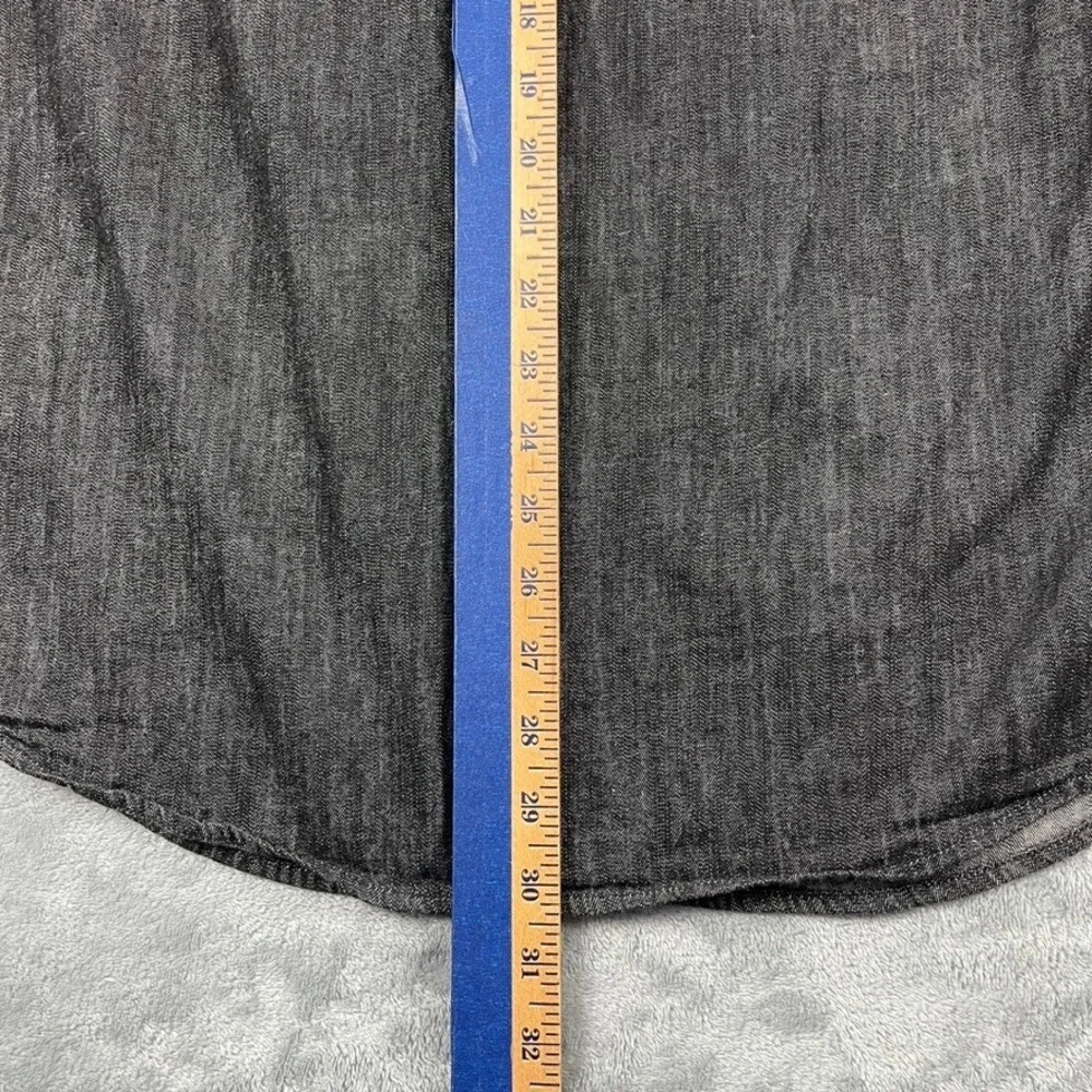 Levi's Mens Black Denim Western Pearl Snap Front Shirt Modern Fit Large Western - Picture 8 of 16
